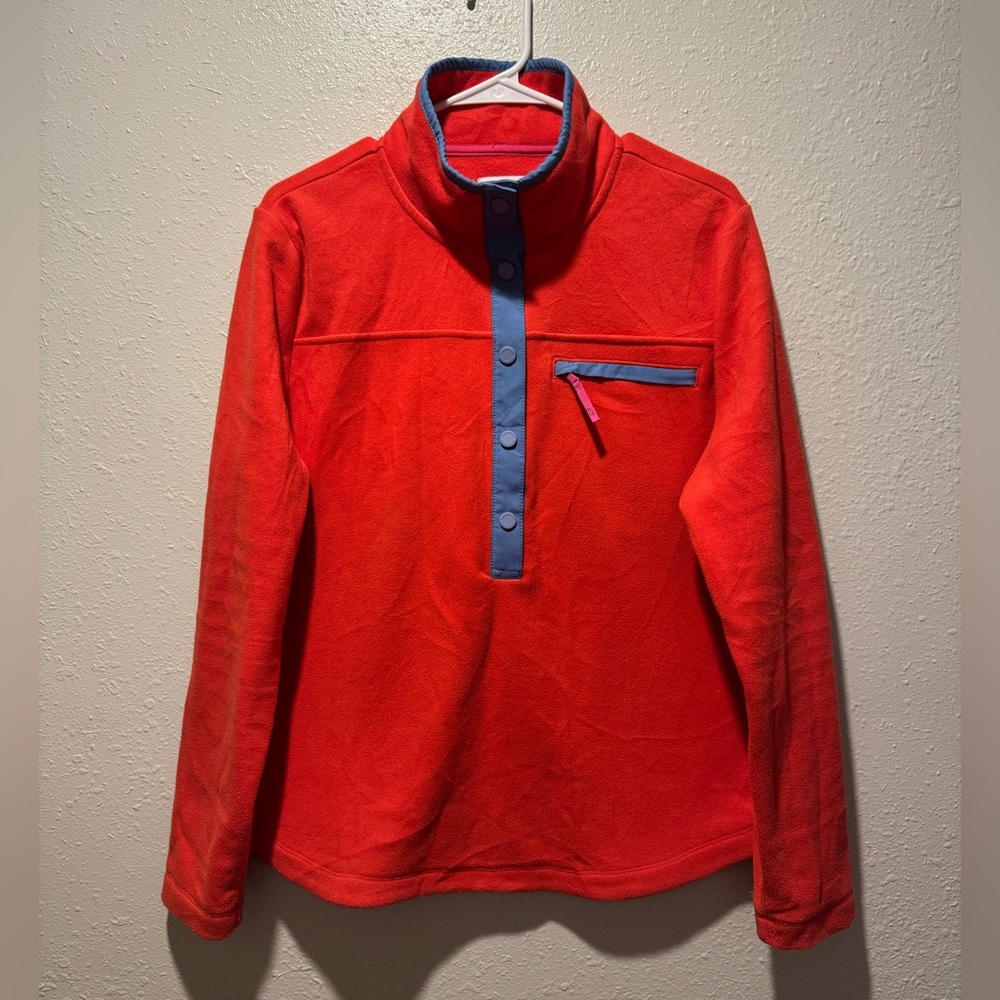 Vineyard Vines Pink and Blue Button-up Pullover Sweater | Large